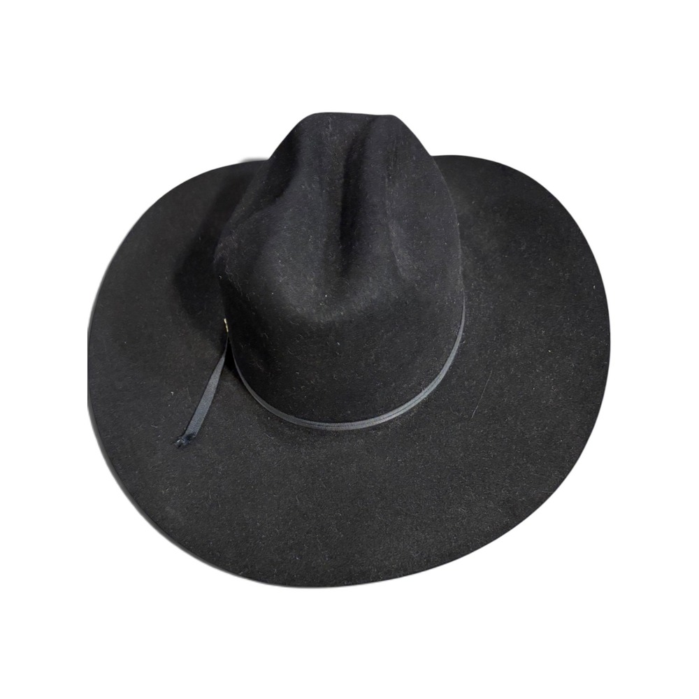Bailey Western Hazer 5X Beaver Black Felt Cowboy Hat Size 7 1/4 Made in USA